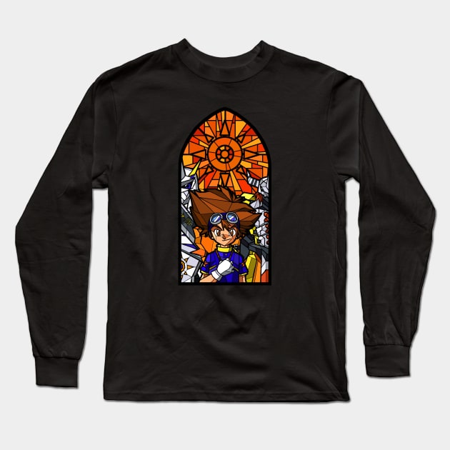 Digistained Glass Taichi Long Sleeve T-Shirt by NightGlimmer